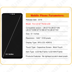 Ã‰cran tactile LCD d'origine pour LG G7 ThinQ, HÃ©bergements eur d'assemblage, GAndalousie G710EM G710PM, 6.1 pouces small picture n° 6