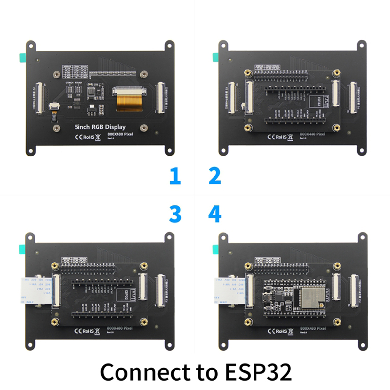 Ã‰cran LCD RVB, technologie d'Ã©cran tactile IPS et TN, 5.0 , 800X480, 5, Concertire, STM32, ESP32 n° 5