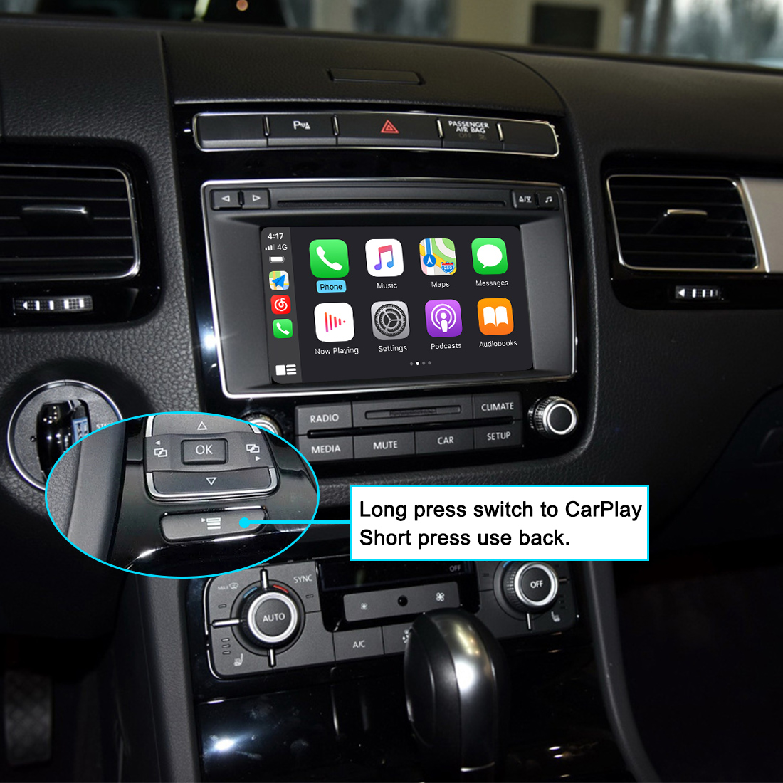 JoyeAuto-Adaptateur Apple CarPlay sans fil pour Volkswagen Touareg, interface de lecture de voiture, mise à niveau automatique Android, 6.5 , RCD550, 2010-2017 n° 4