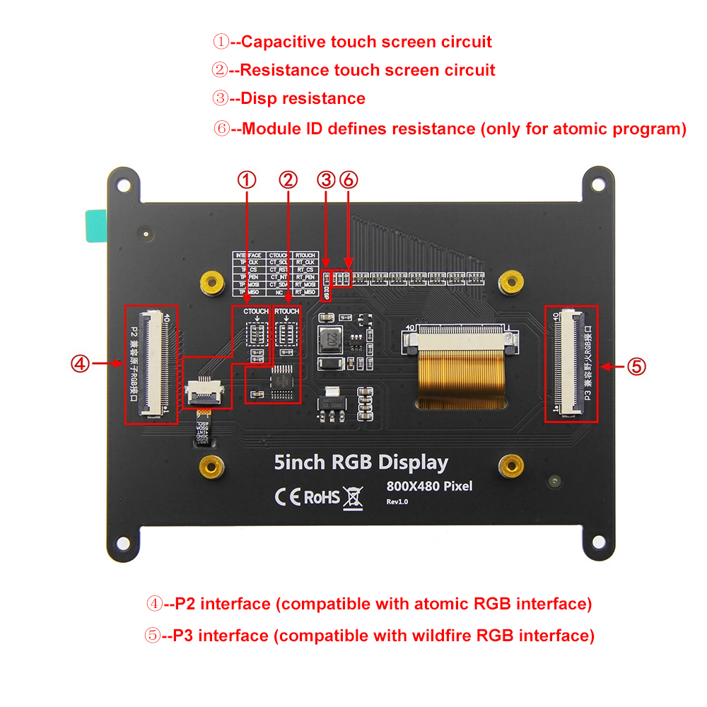 Ã‰cran LCD RVB, technologie d'Ã©cran tactile IPS et TN, 5.0 , 800X480, 5, Concertire, STM32, ESP32 n° 4