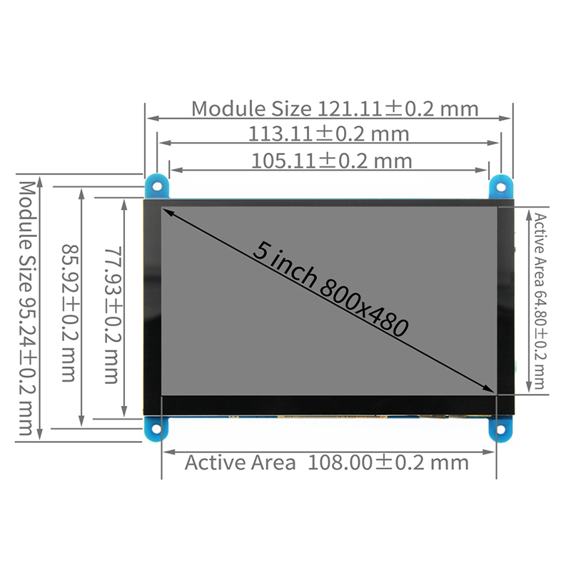 Ã‰cran Tactile LCD Compatible HDMI pour Raspberry Pi/PC/Console de Jeu, 5 Pouces, 800x480 Puzzles n° 5