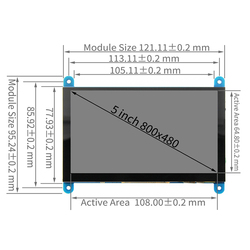 Ã‰cran Tactile LCD Compatible HDMI pour Raspberry Pi/PC/Console de Jeu, 5 Pouces, 800x480 Puzzles small picture n° 5