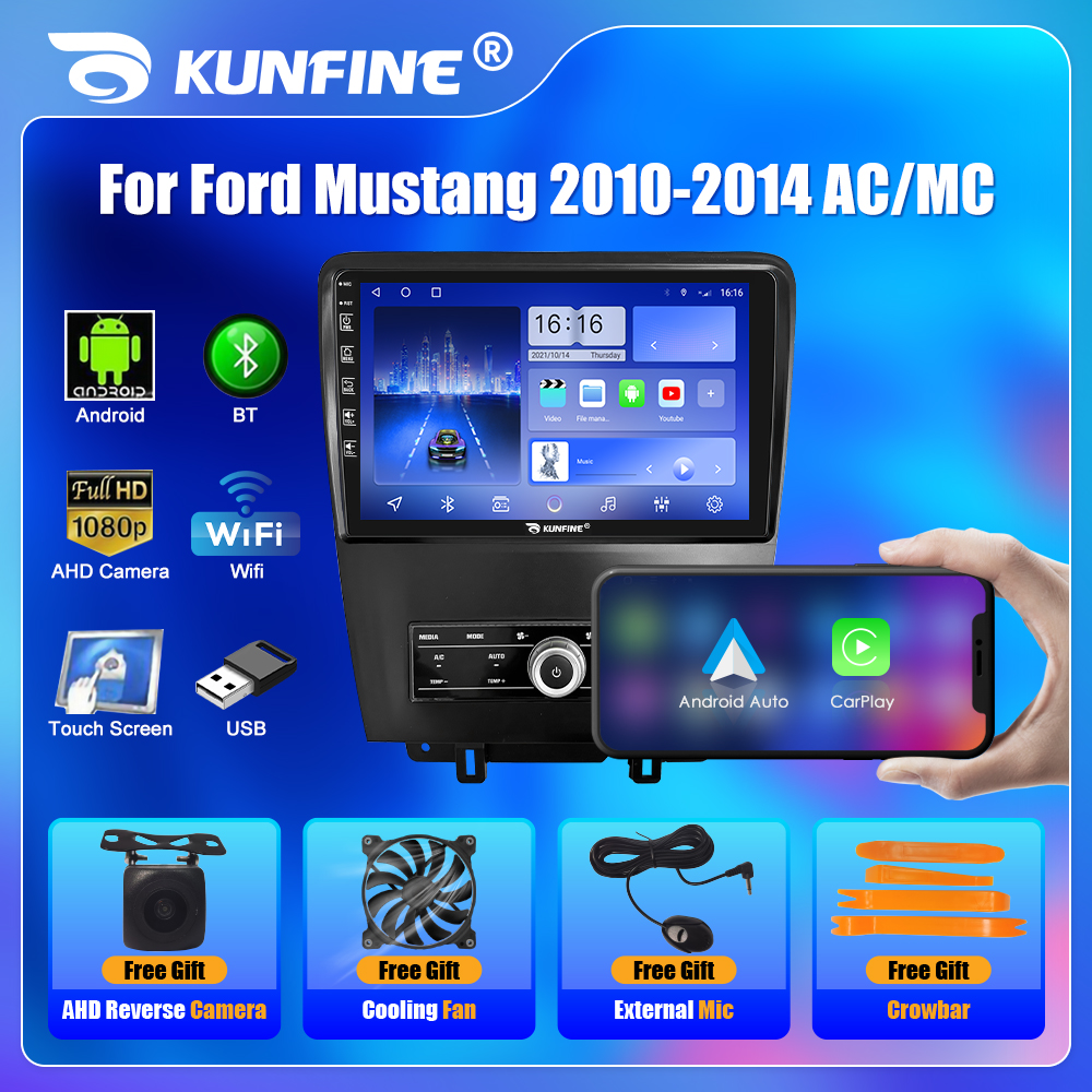 Autoradio Android Octa Core, Navigation GPS, DVD, Ã‰cran QLED Carplay, 2Din, Lecteur StÃ©rÃ©o, 10.33 , Ford Mustang 2010-2014 n° 1