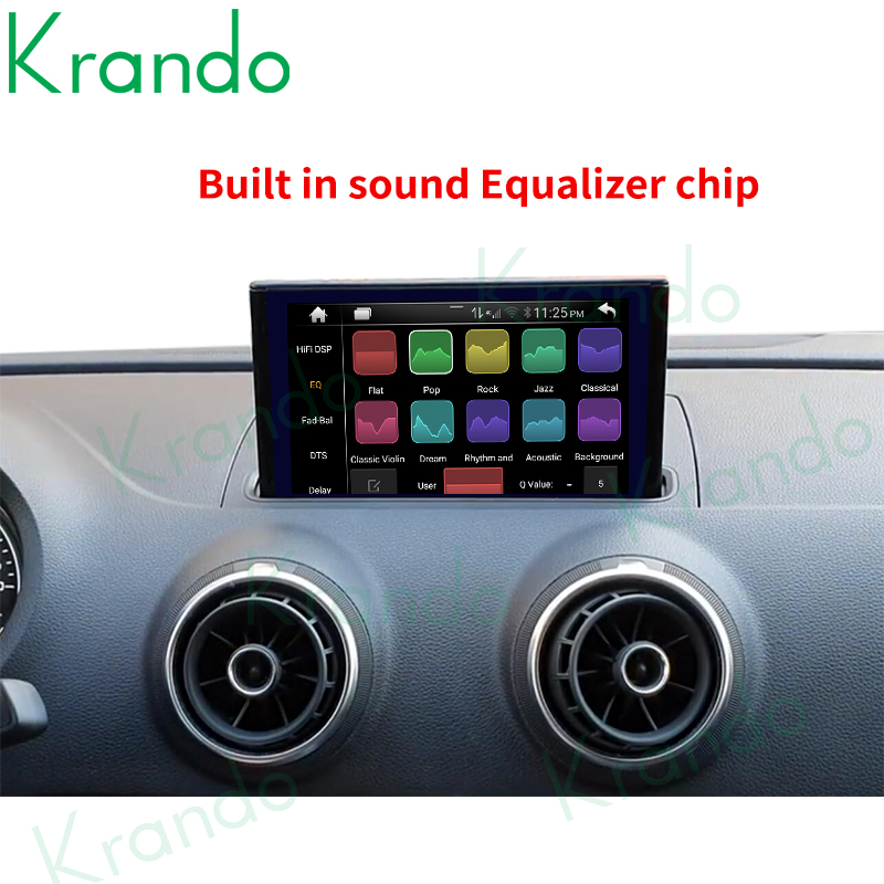 Krando-Autoradio Android, Navigation GPS, Carplay sans fil, Ã‰cran Auto Playstore, StÃ©rÃ©o, Limitation, 7 , Audi A3 2013 - 2018 n° 3