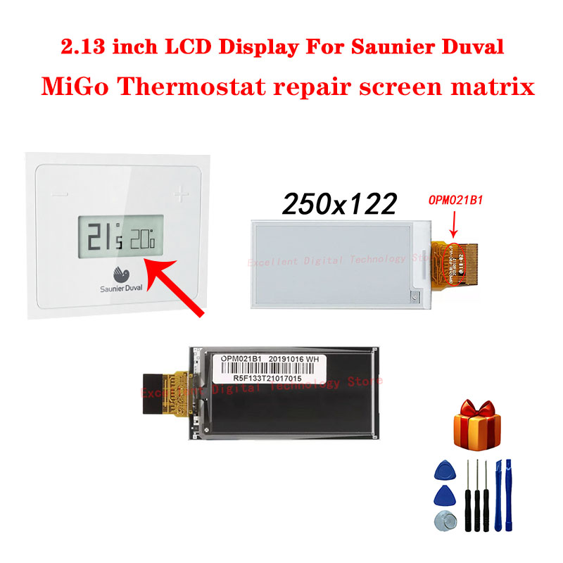 Ã‰cran LCD de rÃ©paration de Thermostat, 2.13 pouces, pour Saunier Duval MiGo, matrice d'Ã©cran n° 1