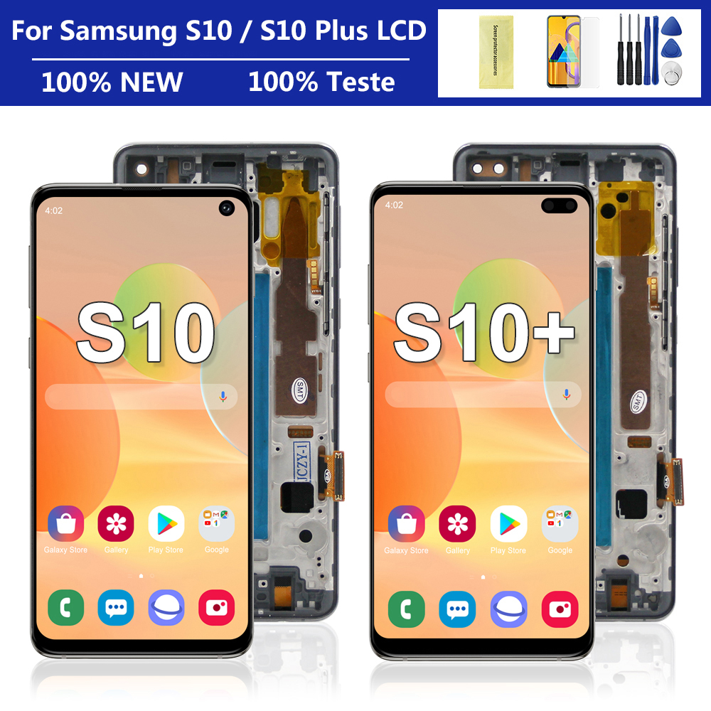 Ã‰cran tactile LCD avec chÃ¢ssis pour Samsung Galaxy S10 Plus G973 G973F/DS, 100% testÃ© n° 1