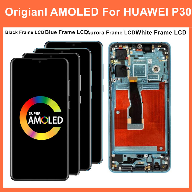 Ã‰cran LCD d'origine AAA pour Huawei P30 OLED Support de dÃ©verrouillage par empreinte digitale Ã‰cran avec cadre pour Huawei P30 P 30 ELE-L29 L09 L04 n° 3