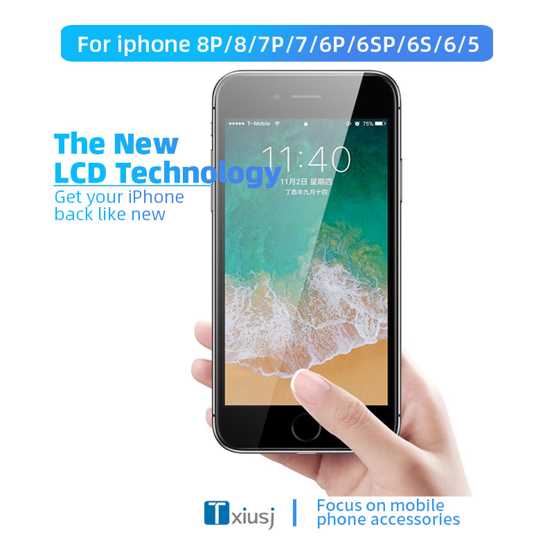 Ã‰cran Tactile LCD de Remplacement, Sans FrÃ©quence Pixel + Verre Guatemala, pour iPhone 6 6S 7 8 Plus 7G 7Plus 8G 8 Plus n° 5