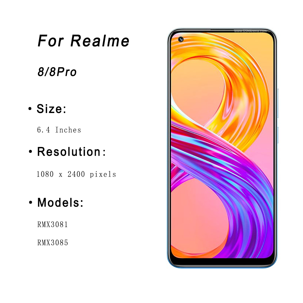 Ã‰cran tactile LCD avec piÃ¨ce de rechange de cadre, HÃ©bergements eur pour Realme 8 Pro, 4G, RMX3085, Original n° 2