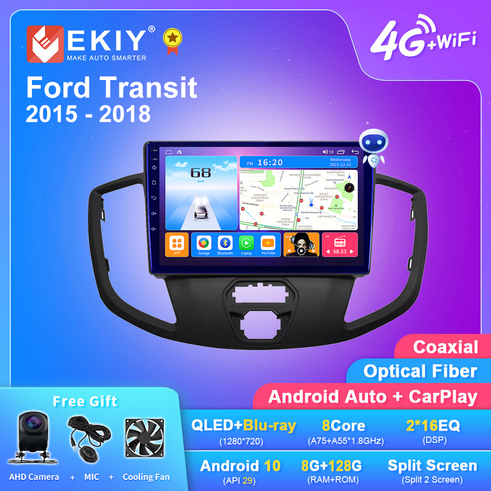 EKIY  autoradio Android 10  7/9   Carplay  GPS  lecteur multimÃ©dia vidÃ©o  stÃ©rÃ©o  2din pour voiture Ford Transit  2015 â€“ 2018  T7 n° 1