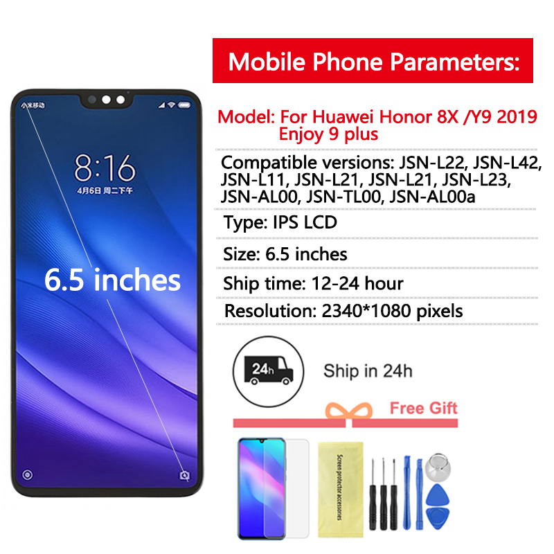 6.5 Ã©cran LCD d'origine pour Huawei Honor 8X/Y9 2019/profitez de 9 plus LCD Ã©cran tactile numÃ©riseur piÃ¨ces de rechange Ã©cran d'affichage n° 2