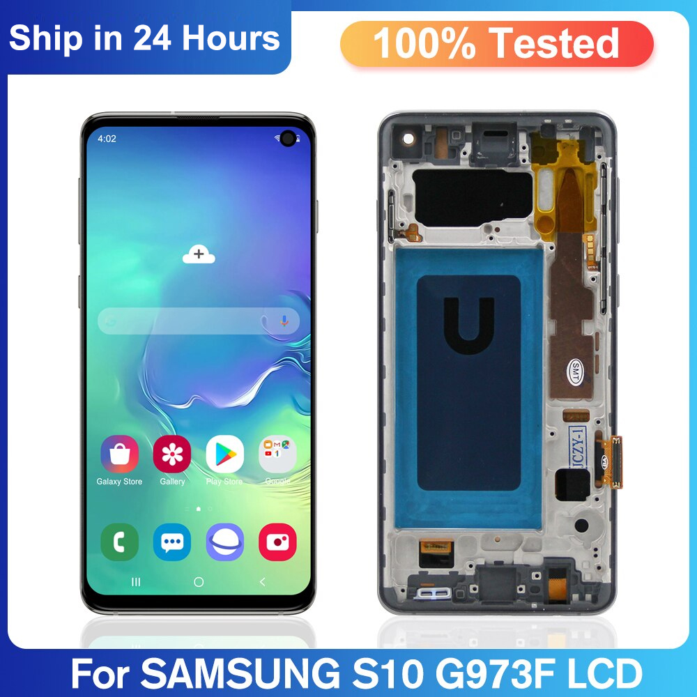 Remplacement d'Ã©cran 100% testÃ© S10, pour Samsung Galaxy S10 Ã©cran LCD Ã©cran tactile avec cadre pour Samsung S10 G973 SM-G973F LCD n° 1