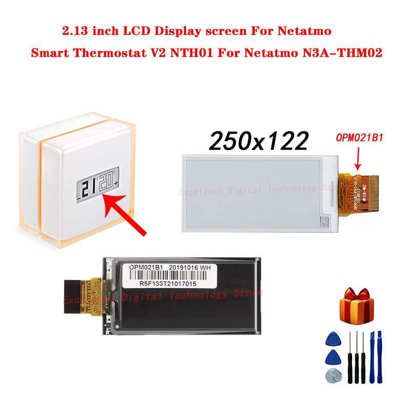 Ã‰cran d'affichage Ã  cristaux liquides de 2.13 pouces pour Netatmo Smart ThermoandreV2 NTH01 pour N3A-THM02 Netatmo n° 1