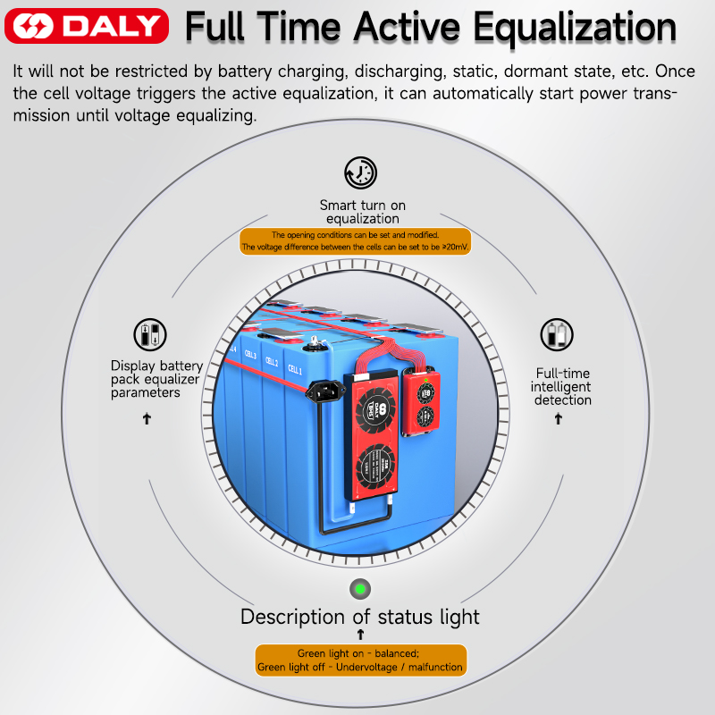 DALY-Ã‰quilibreur actif intelligent BMS, Lifepo4, Ã©galiseur 16s, l'autorisation Eddie ion BMS, Ã©quilibreur de batterie, 3S, 4S, 12V, 7S, 8S, 24V, 10S, 12S, 14S, 20S, vente en gros n° 2