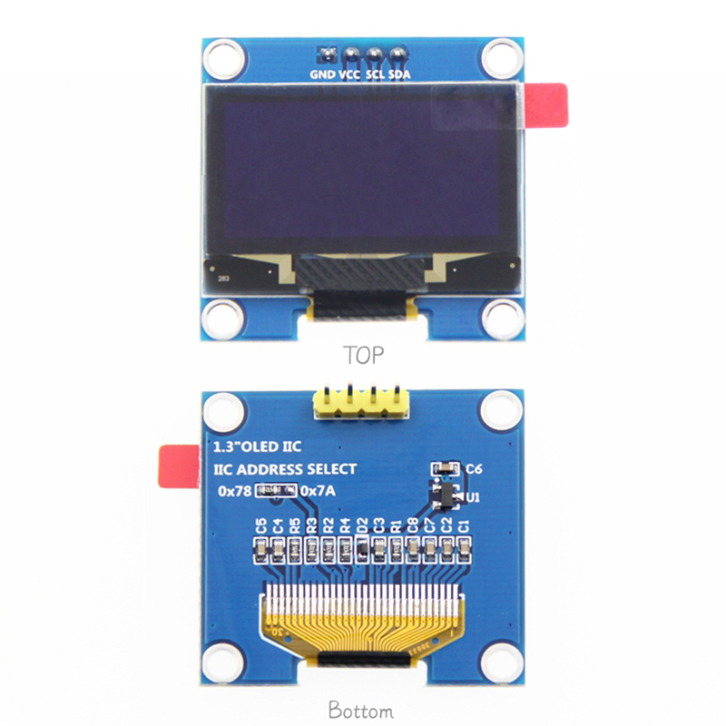 Technologie d'affichage OLED pour Ardu37IDE et Raspberry Pi, technologie OLED, bleu et blanc, 1.3 pouces, SH1106 IIC I2C, 1.3 ogeneX64, 4 broches, 12864 pouces n° 4