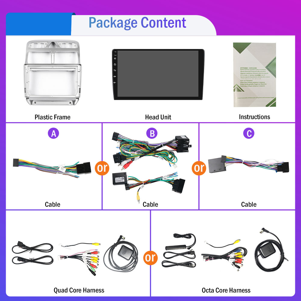 Autoradio 10.33 , Android, Octa Core, DVD, Navigation GPS, lecteur multimÃ©dia, Ã©cran QLED, Carplay, 2din, pour voiture Peugeot 307 (2002 â€“ 2013) n° 4