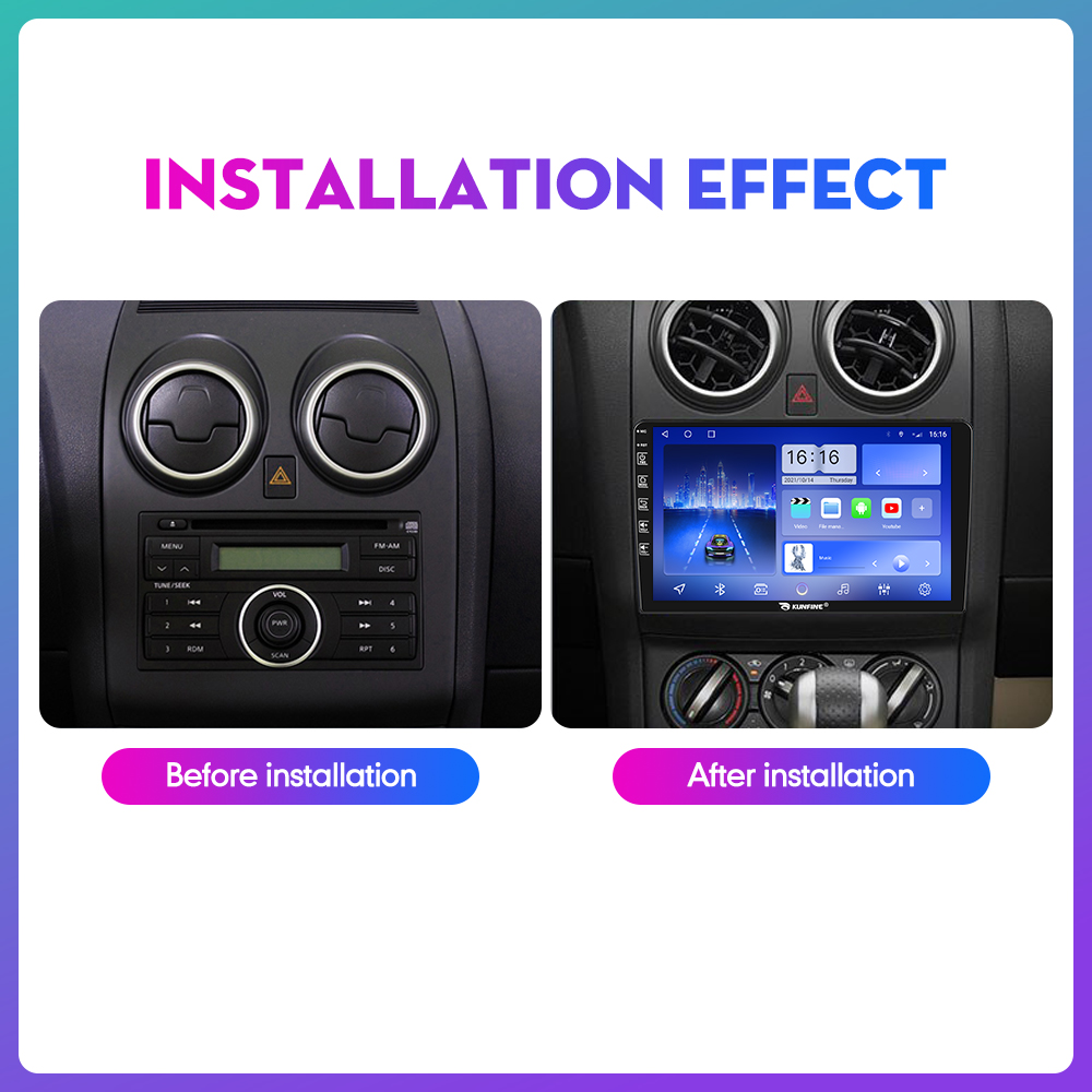 Autoradio Android Octa de 10.33 Pouces avec Navigation GPS Lecteur DVD StÃ©rÃ©o, Ã‰cran QLED, Carplay, 2Din, pour Voiture Nissan Qashqai J10 (2006-2015) n° 2