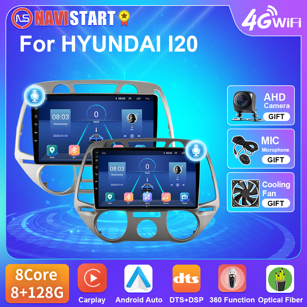 NAVISTART â€“ autoradio T5, Android 10, Navigation GPS, stÃ©rÃ©o, sans lecteur DVD, 2 Din, pour voiture Hyundai I20 (2008, 2009, 2010, 2011, 2012, 2013, 2014) n° 1