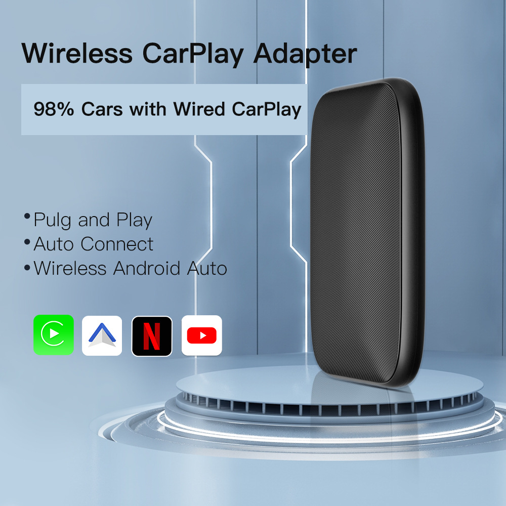 Adaptateur CarPlay filaire vers sans fil pour voiture universelle, Android Ai Box, Netflix automatique, lecteur vidéo à limitation prometteuse, nouveau, 2023 n° 2