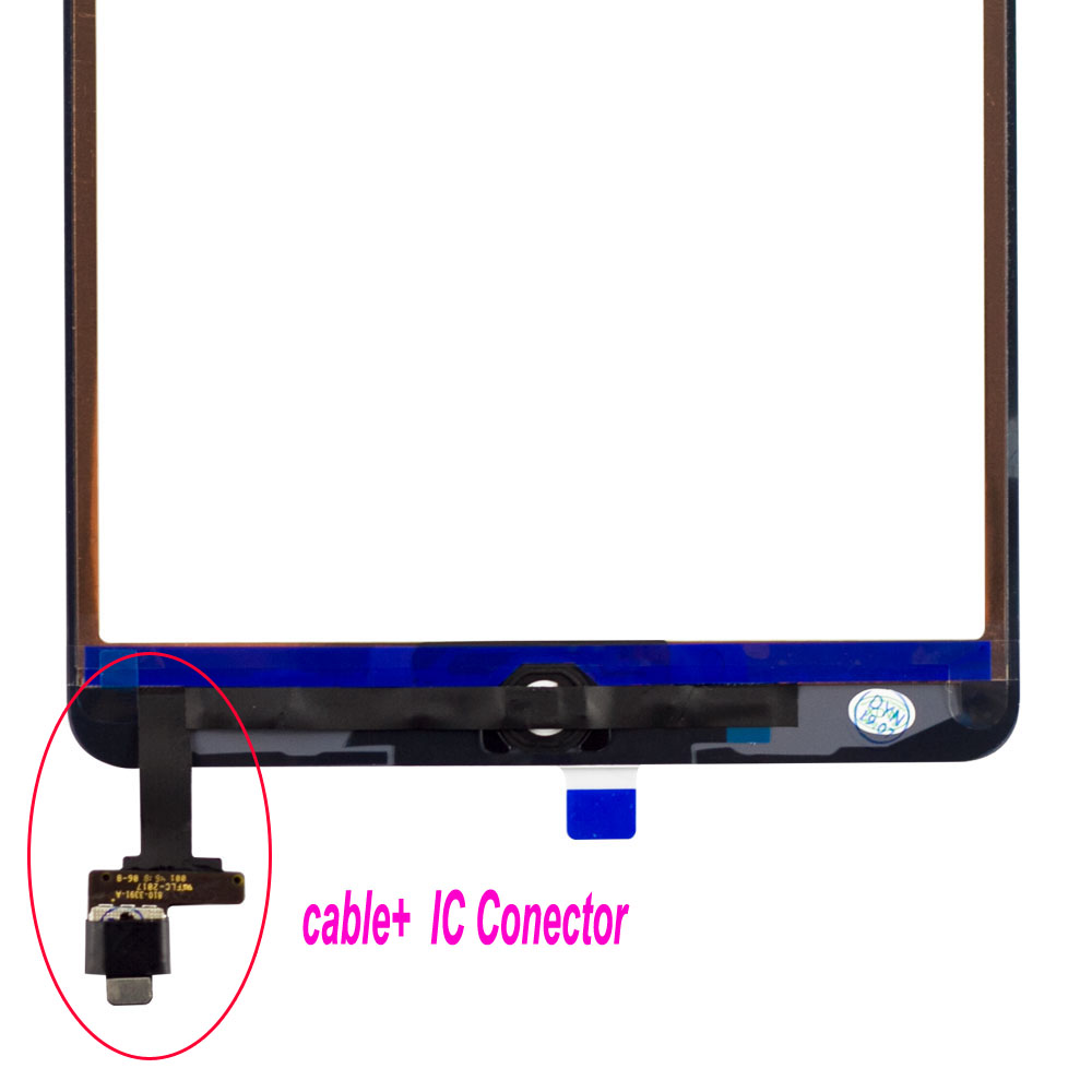 NumÃ©riseur d'Ã©cran tactile avec bouton d'accueil, verre tactile pour iPad mini 3, mini 4, A1599, A1600, A1601, A1538, A1550 n° 3