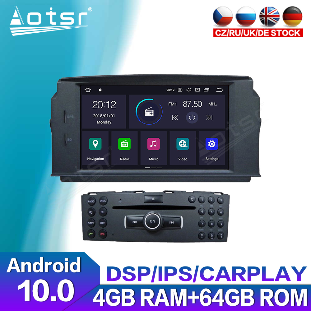 Autoradio pour Mercedes Benz Classe C, Navigation GPS, Android, Limitation DVD, Lecteur vidÃ©o, Carplay, Ã‰cran tactile, C180, C200, C230, W204 n° 1