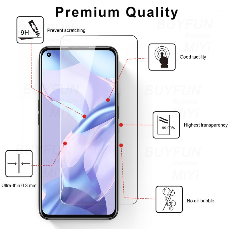 Verre de protection d'Ã©cran 9h pour Xiaomi Mi 11 Lite, film de protection, redÃ©marrage, lumiÃ¨re, 5G, NE, 3 piÃ¨ces n° 3