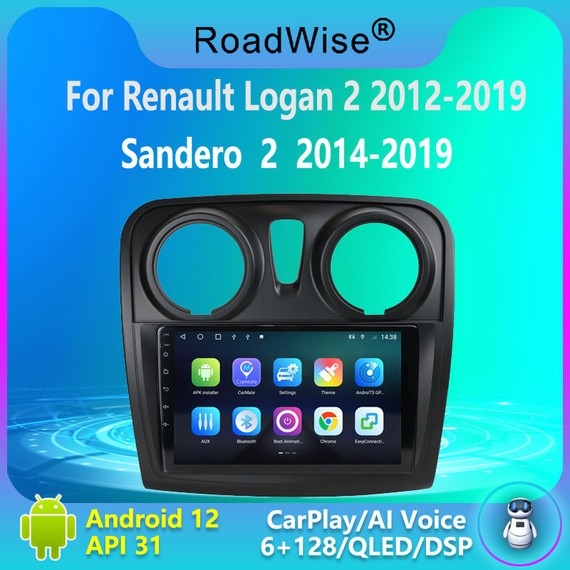 Roadwise-Autoradio Android pour Renault Logan 2 2012-2019, Sandero 2 2014- 2019, Carplay, Wifi 4G, GPS, DVD, 2 Din, Limitation n° 1