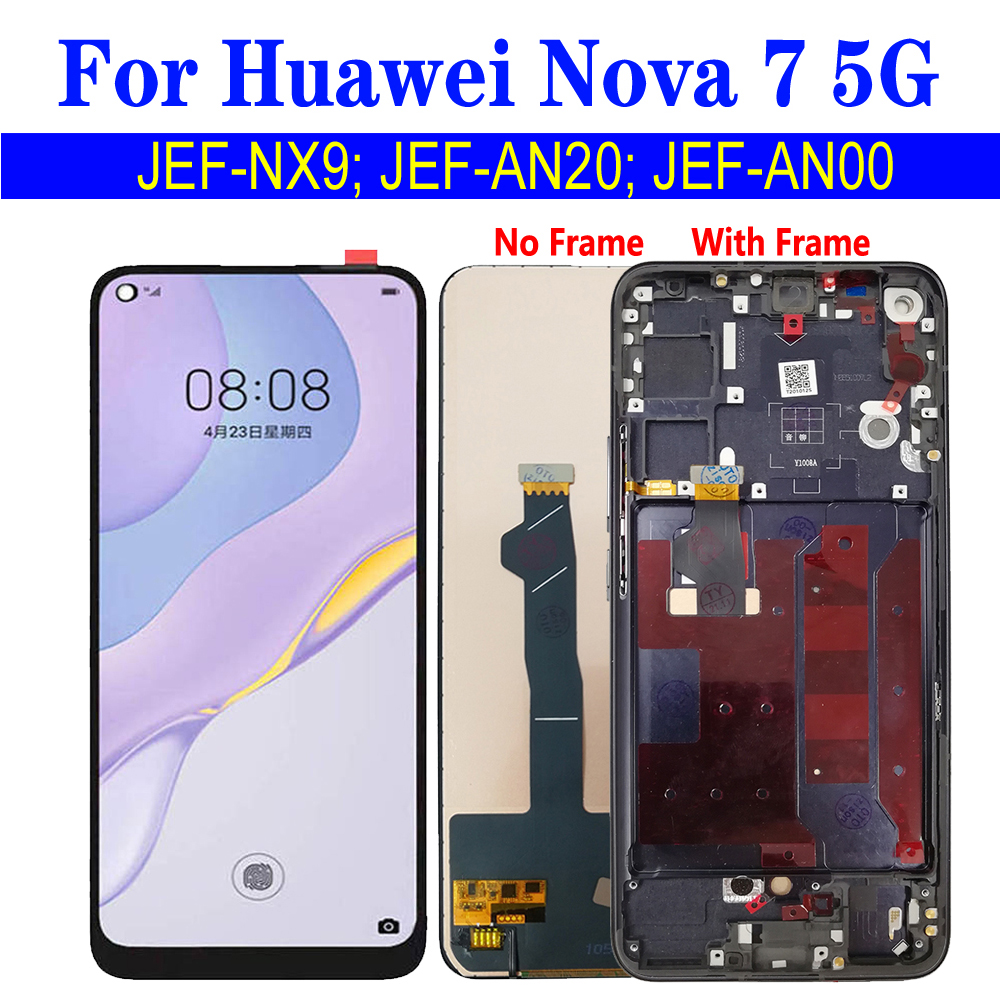 Nova 7 5G Affichage Pour Huawei Nova 7 LCD Avec Cadre JEF-AN00 JEF-NX9 JEF-AN20 Ã‰cran Tactile NumÃ©riseur Remplacement Nova7 n° 1