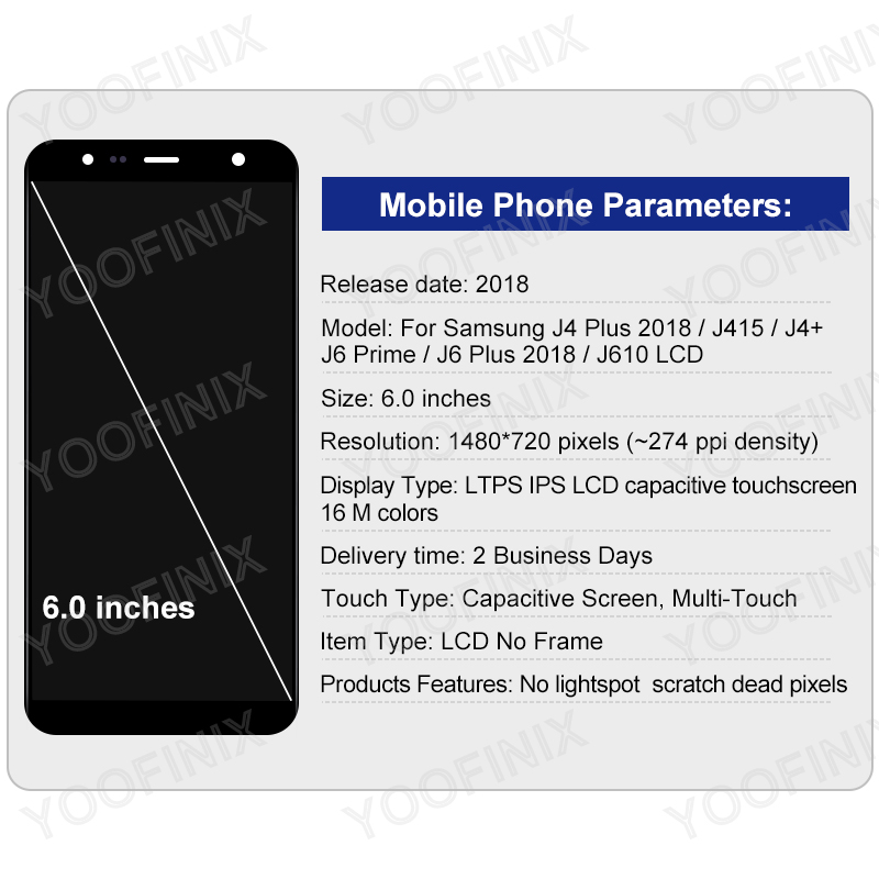 PiÃ¨ces de HÃ©bergements eur d'affichage pour Samsung, J415 LCD, J610, J4 Plus 6.0, J415 J4 + J6 Prime J6 Plus 2018, 2018 pouces n° 2