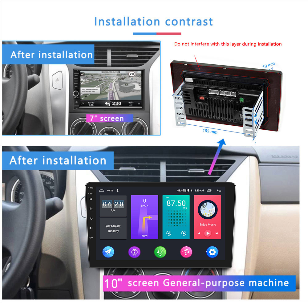 LeeKooLuu-Autoradio Android 10 Pouces, 2 Din, Lecteur de Limitation de Voiture, GPS, 4G, WIFI, DSP, Carplay pour Toyota, Volkswagen, Hyundai, Kia, Ford n° 3