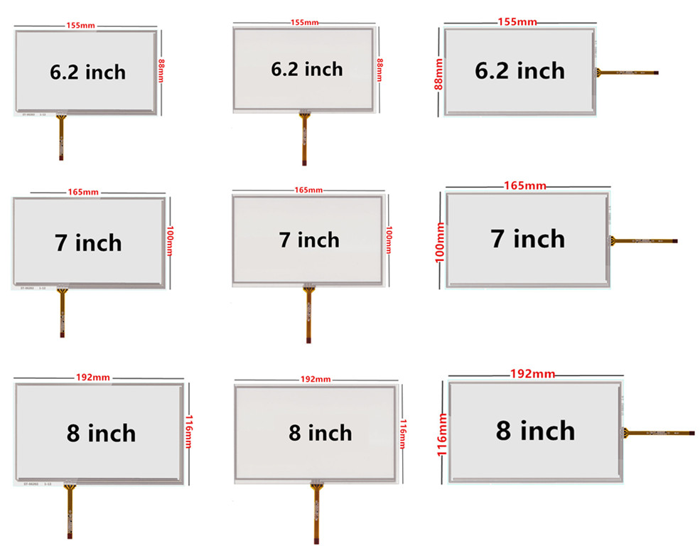 Ã‰cran tactile pour voiture, 6.2/7/8 pouces, verre pour DVD, Navigation GPS, piÃ¨ces de rechange multimÃ©dia n° 1