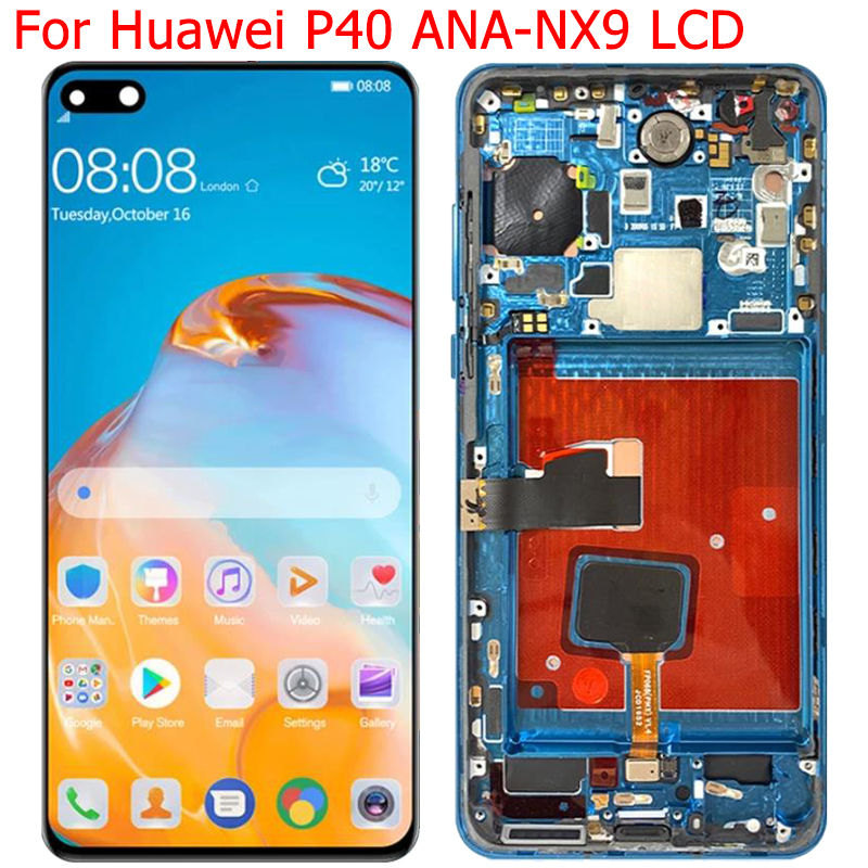 Écran tactile d'affichage à cristaux liquides de Huawei P40 avec le cadre 6.1 P40 ANA-NX9 LX4 AN00 TN00 écran tactile d'affichage à cristaux liquides n° 1