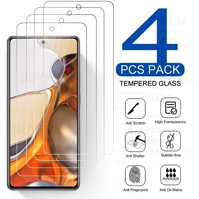 Verre de protection pour Xiaomi, Xiaomi, Xiaomi, Xiaomi, Xiami, Mi 11T Pro, film de protection d'Ã©cran premium, en effet, 9h, 4 piÃ¨ces, 2021, 6.67 n° 1