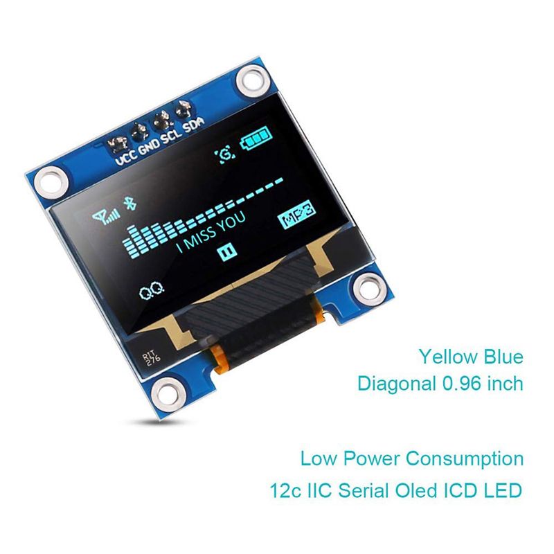 Carte d'Ã©cran LCD pour Ardu37Raspberry pi 3, Ã©cran LCD, sÃ©rie bleu, technologie IIC, 0.96 pouces, X64, I2C, SSD1306, 12864 n° 4