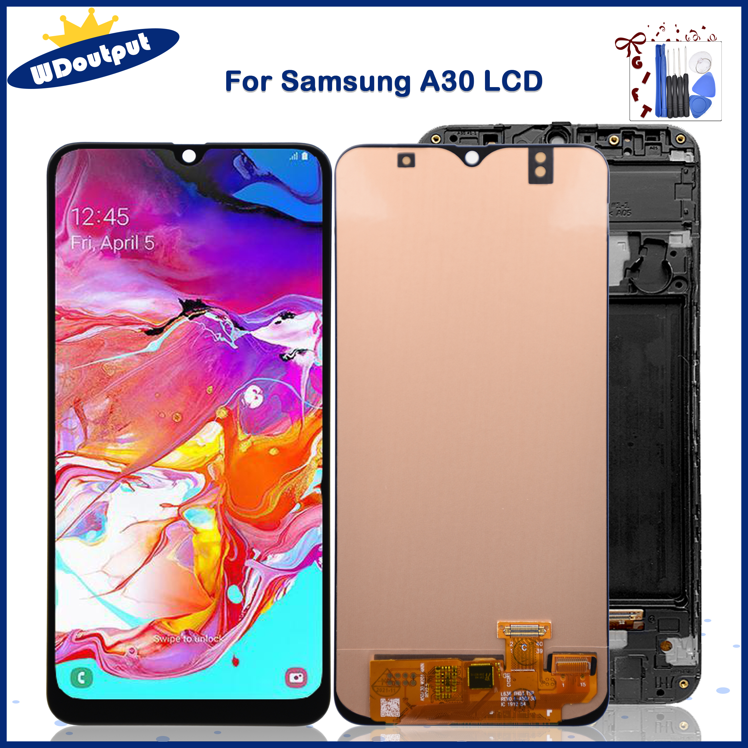 Bloc Ã©cran tactile LCD AMOLED, 6.4 pouces, avec chÃ¢ssis, pour Samsung galaxy A30/DS A305F A305FD A305A, Original n° 1