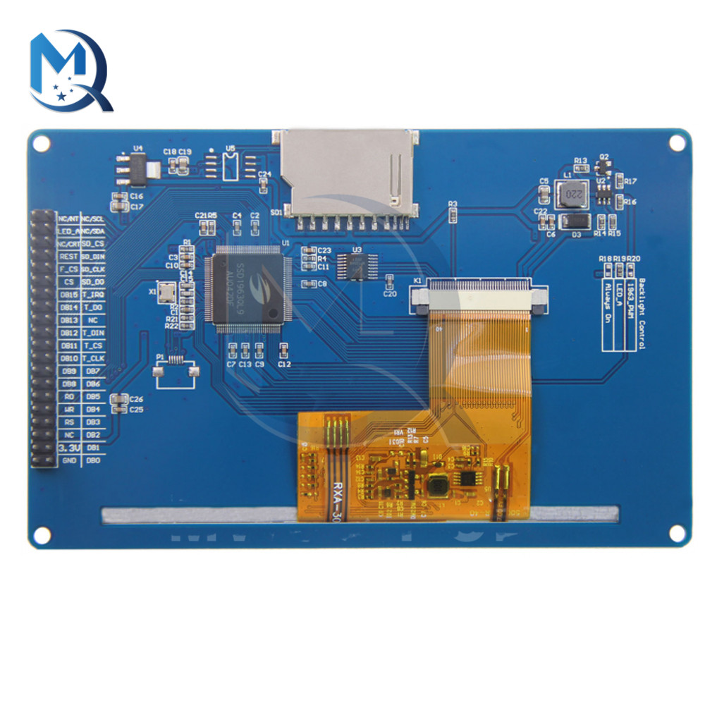 Module d'affichage tactile LCD TFT 5 pouces, rÃ©solution 800x480, carte haute dÃ©finition SSD1963 avec panneau tactile, carte SD pour Arduino n° 6