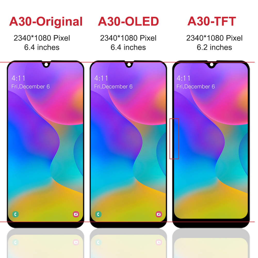 Ã‰cran tactile LCD Super AMOLED, pour Samsung Galaxy A30 A305 A305F A305JoyA305G A3050, 100% n° 3