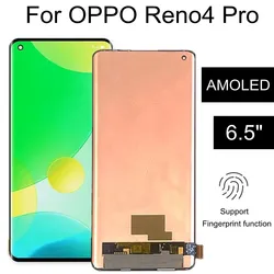 Ensemble écran tactile LCD AMOLED de remplacement avec châssis, pour OPPO Reno 4 Pro 5G