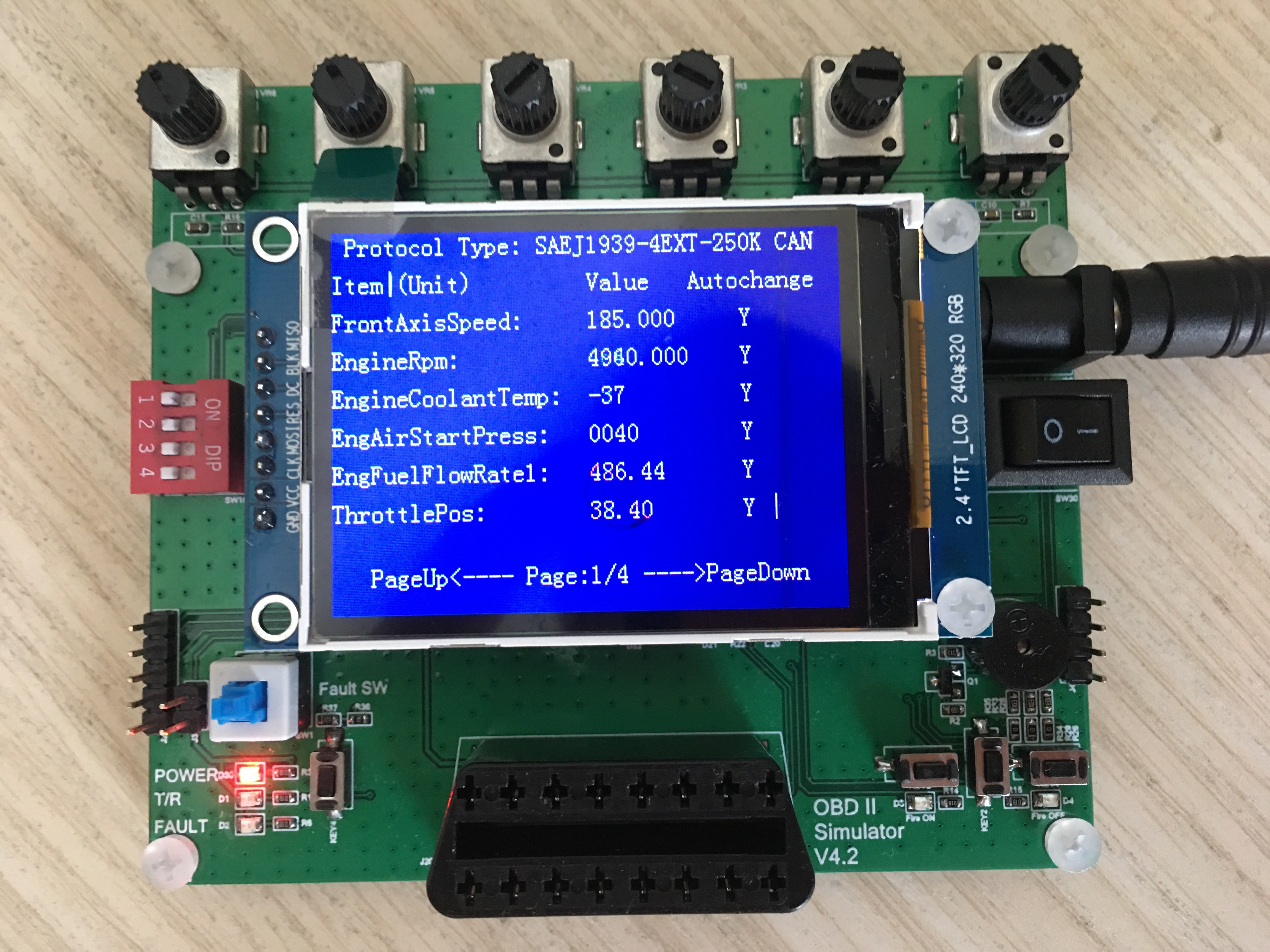 Simulateur de vÃ©hicule OBD, Ã©mulateur ECU, Ã©cran OLED de 0.96 pouces, prend en charge J1939 n° 5