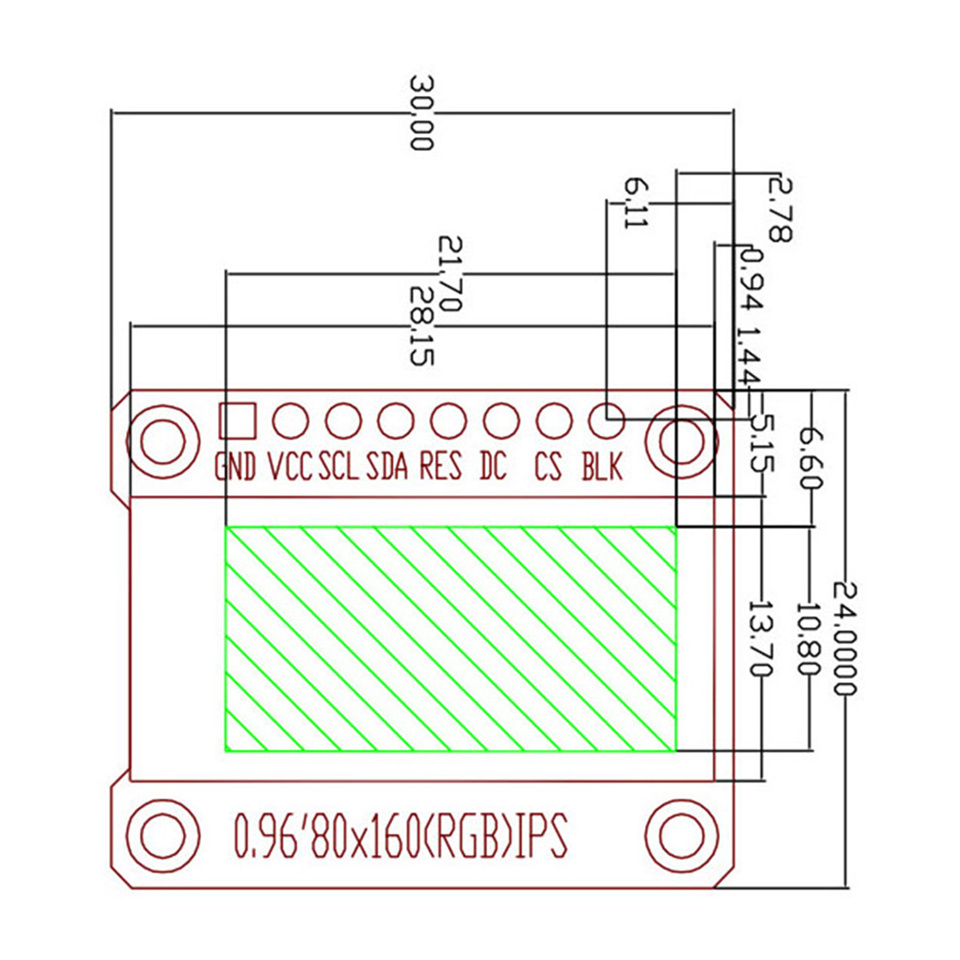 Ã‰cran LCD IPS de 0.96 pouces 80x160, technologie, document complet TFT 65K ST7735, pilote 3.3V Ã©ventuelles I, interface de remplacement OLED n° 2