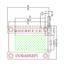 Ã‰cran LCD IPS de 0.96 pouces 80x160, technologie, document complet TFT 65K ST7735, pilote 3.3V Ã©ventuelles I, interface de remplacement OLED small picture n° 2