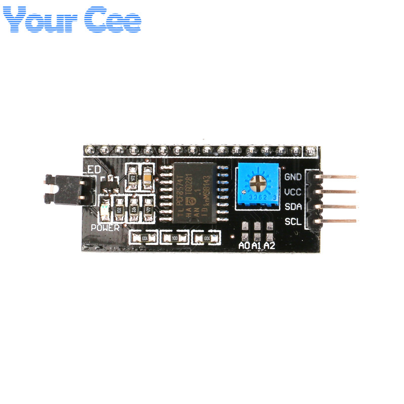 Plaque d'adaptation Ã©cran LCD pour Ardu37, bleu, jaune, vert, IIC, I2C, technologie hospit1602, 5V, affichage 1602A, 1602 n° 4