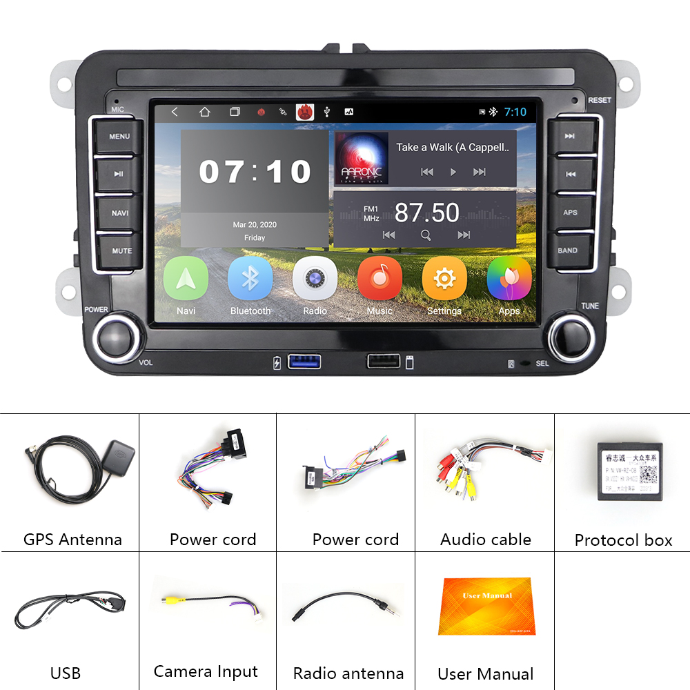 LeeKooLuu-Autoradio 7 HD, Android, stÃ©rÃ©o, lecteur de limitation, 2 DIN, pour voiture VW Golf 5/6, Jetta MK5/MK6, Tiguan CC, Polo, Passat n° 6