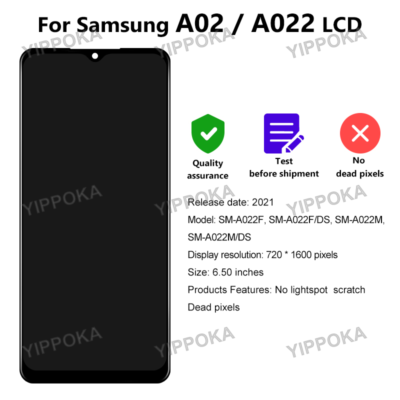 6.5 Original Pour Samsung Galaxy A02 Affichage SM-A022F/DS SM-A022M SM-A022M/DS LCD Ã‰cran Tactile Digitizer AssemblÃ©e Pour SM-A022F n° 2