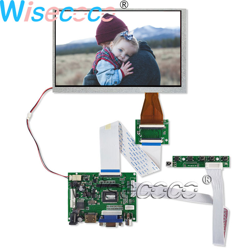 Ã‰cran d'affichage LCD TFT, 7 pouces, A070VW04, V0, LCM, 800x480, 60 broches, FPC, VGA, TTL, carte contrÃ´leur compatible HDMI, contaminants, echeads n° 1