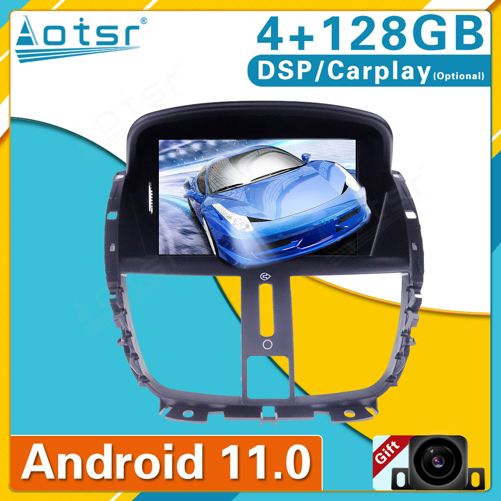 Autoradio Android 11 avec Navigation GPS et Enregistreur Audio StÃ©rÃ©o pour Voiture, UnitÃ© Centrale, Carplay, DSP, Ã‰cran, 4 Go/128 Go, KIT 207, 2008-2014 n° 3