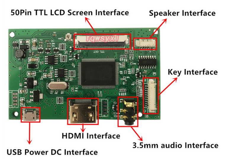 Carte contrÃ´leur TTL pour Ã©cran d'affichage LCD, compatible HDMI, Micro USB, carte pilote 60 broches, CLAA070MA0ACW, 7.0 pouces, 800x600 n° 3