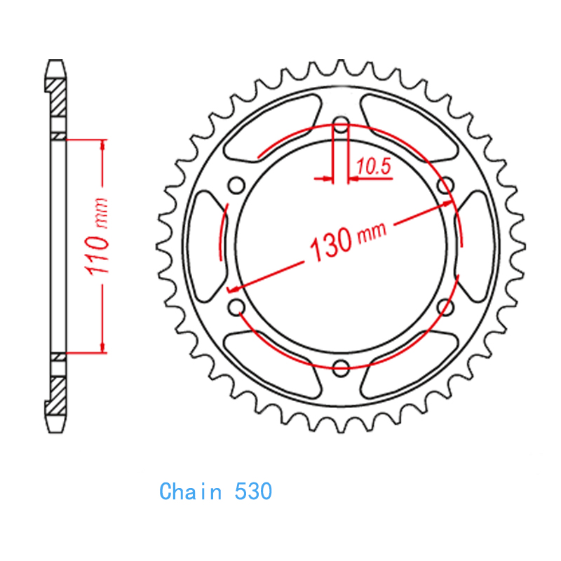 530 Moto Pignon ArriÃ¨re Pour Yamaha YZF-R6 YZFR6 03-20 FZ1 FZ-1 01-15 FZS1000 Fazer 01-05 YZF-R1 YZFR1 04-08 FZ6 Fazer 04-09 n° 2