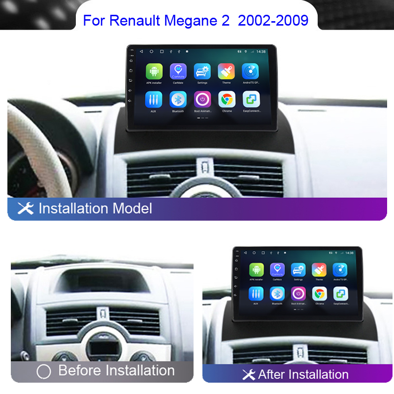 Roadwise Pour Renault Megane 2 2002 - 2005 2006 2007 2008 2009 Android 12 Carplay Auto Radio lecteur VidÃ©o MultimÃ©dia 2Din DVD GPS n° 2