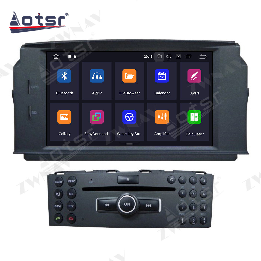 Autoradio pour Mercedes Benz Classe C, Navigation GPS, Android, Limitation DVD, Lecteur vidÃ©o, Carplay, Ã‰cran tactile, C180, C200, C230, W204 n° 6